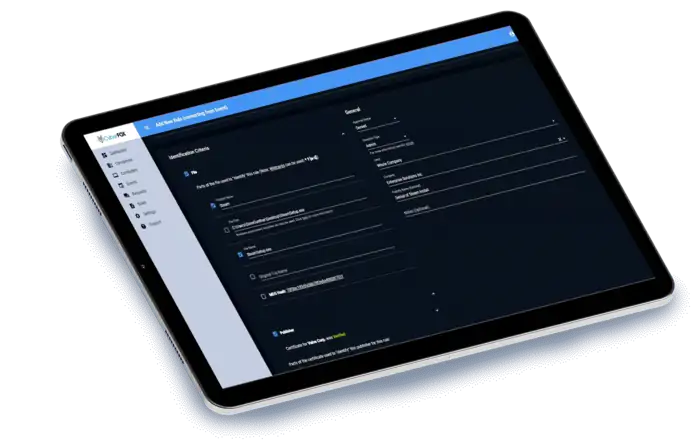 Product screenshot on tablet.